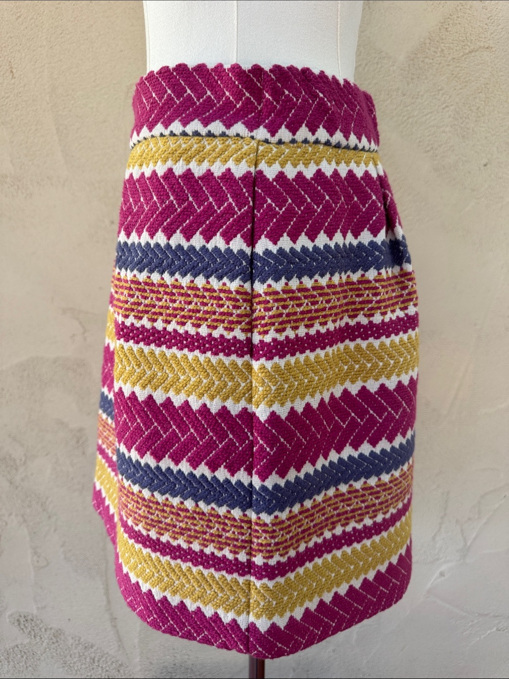 Anthropologie Nomad Morgan Carper Jacquard Mini Skirt Pink Chevron Stripe Size S - Picture 8 of 15